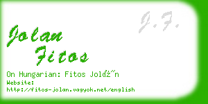 jolan fitos business card